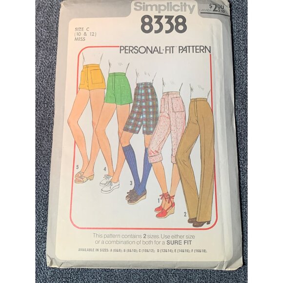 Simplicity Misses Short Pant Sewing Pattern sz 10-12 8338 - uncut - Picture 1 of 4